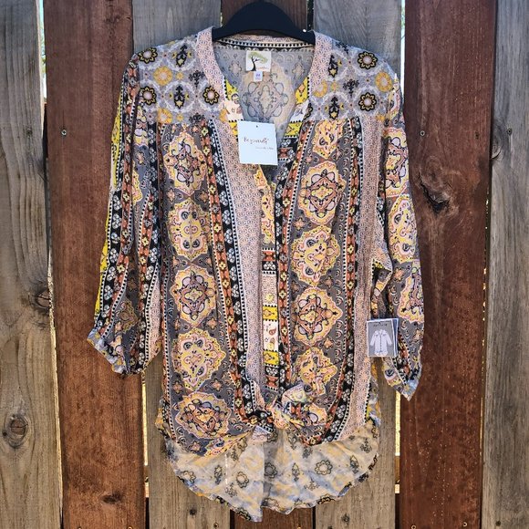 fig and flower Tops - Fig & Flower boho top / blouse size M New